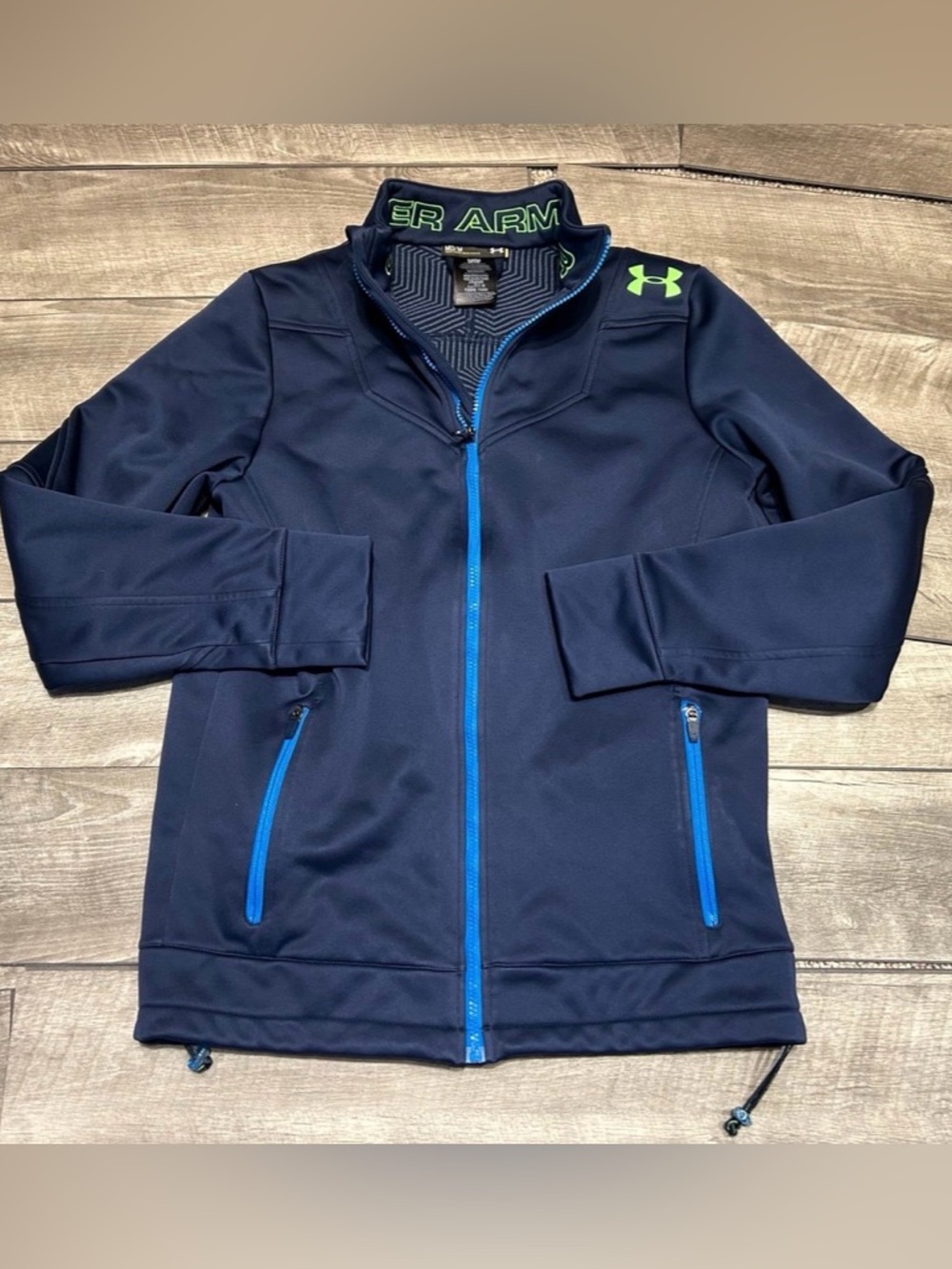 Under Armour Mens ColdGear Infrared Shield 2.0 Full-Zip Navy Blue Jacket Medium
